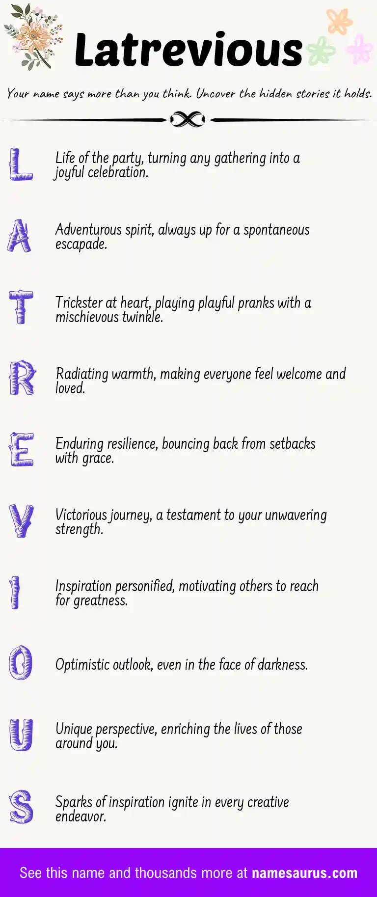 Acrostic poem about Latrevious.