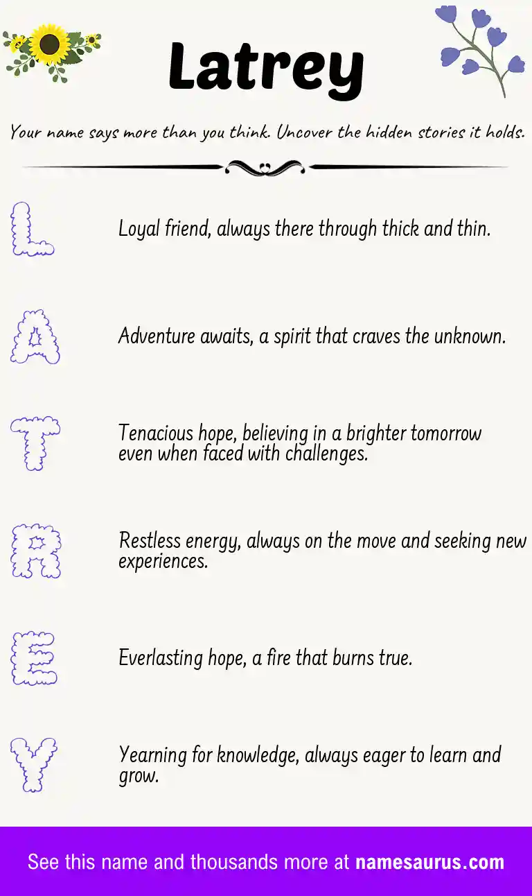 Acrostic poem about Latrey.