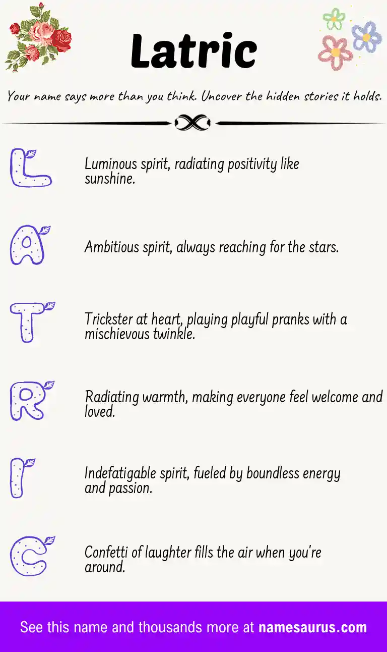 Acrostic poem about Latric.
