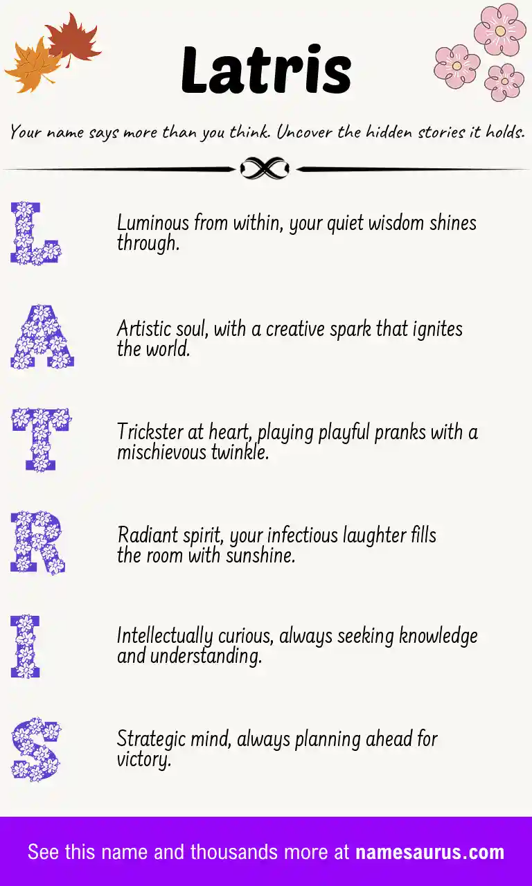 Acrostic poem about Latris.