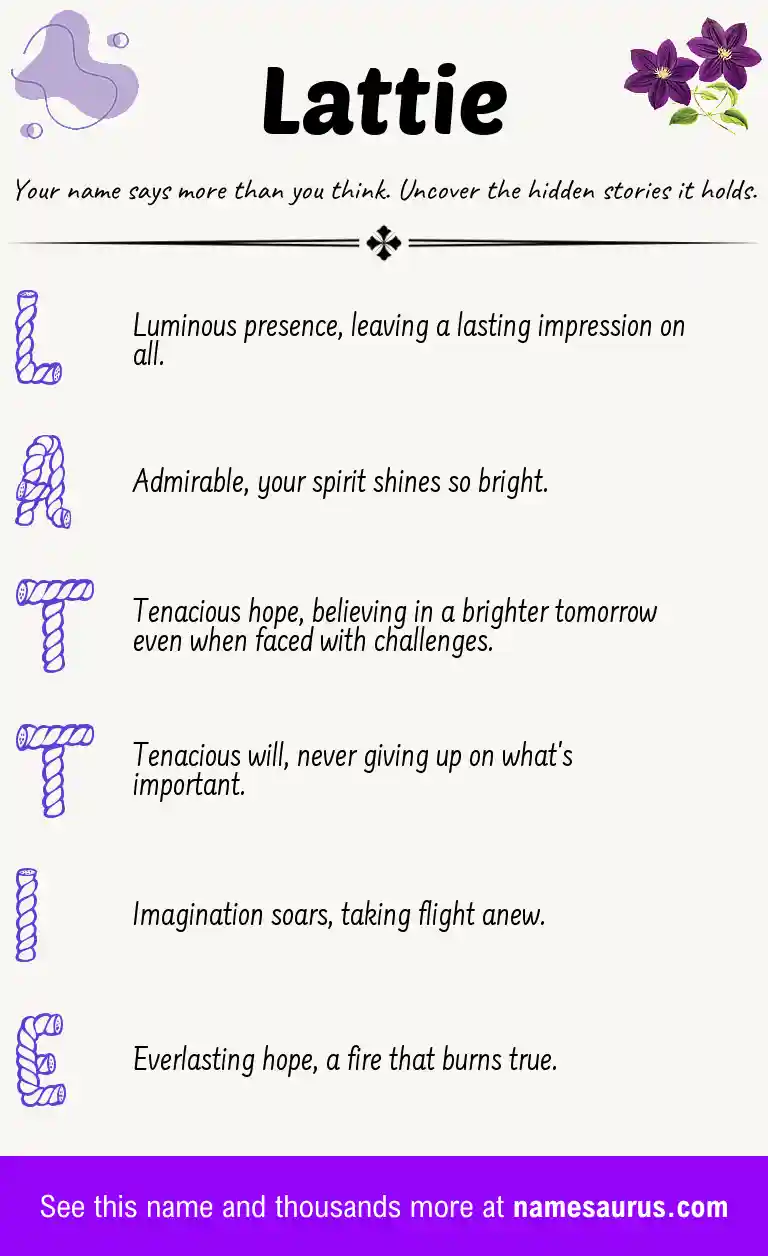 Acrostic poem about Lattie.