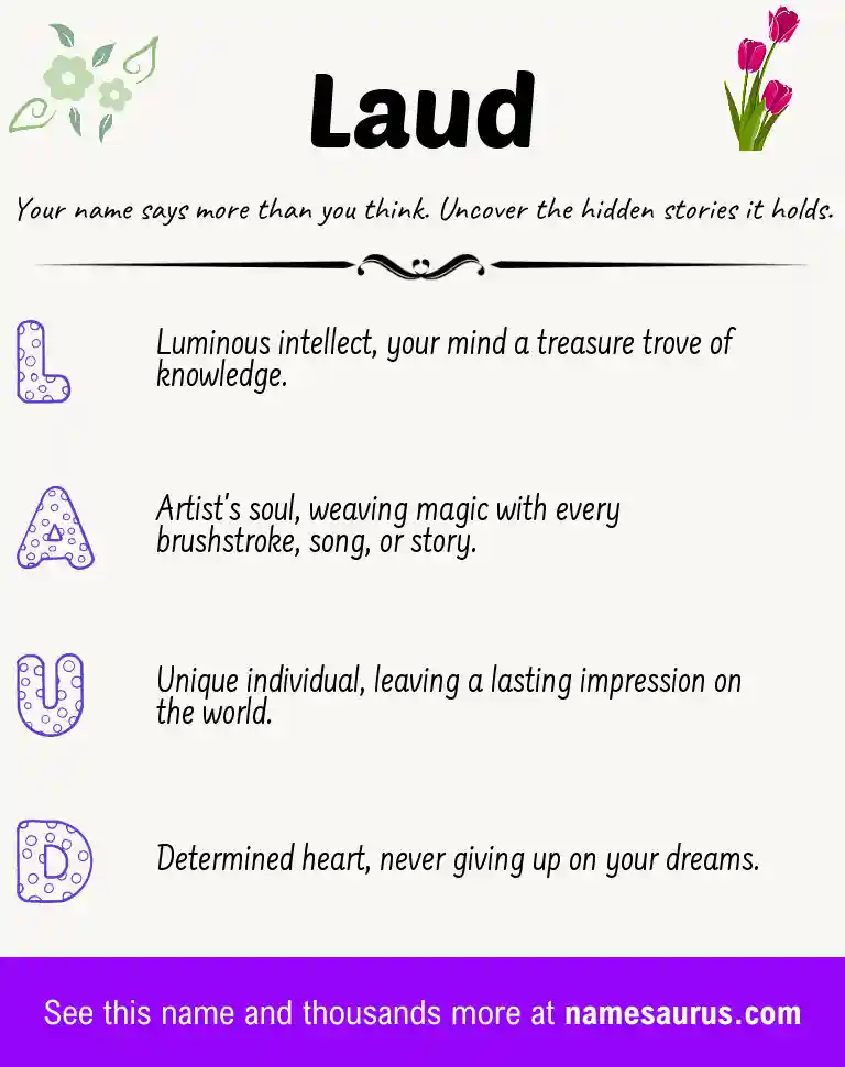 Acrostic poem about Laud.