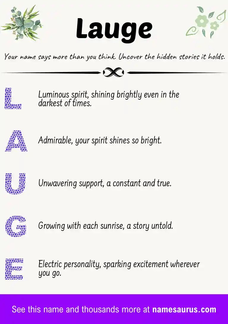 Acrostic poem about Lauge.