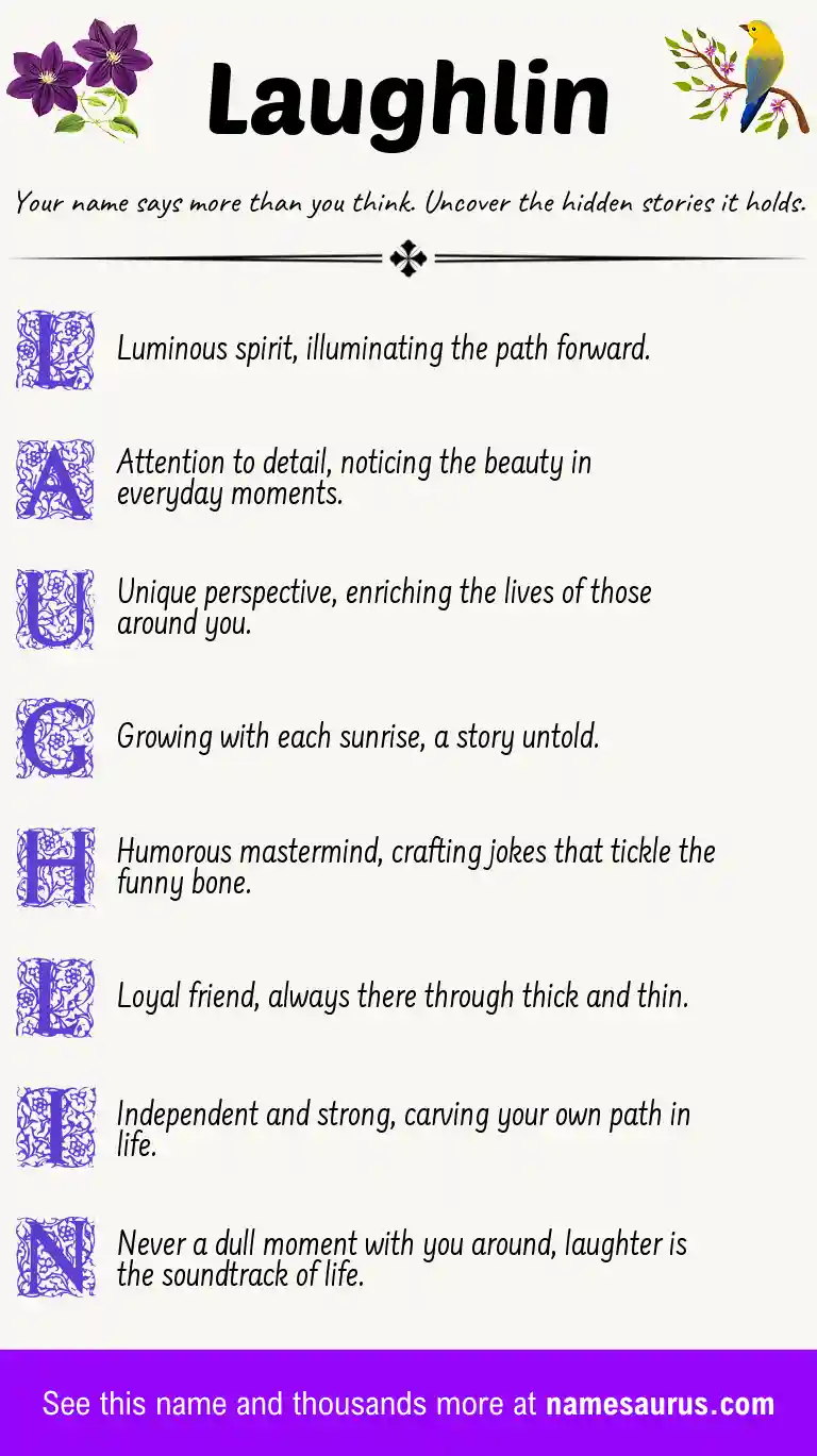 Acrostic poem about Laughlin.