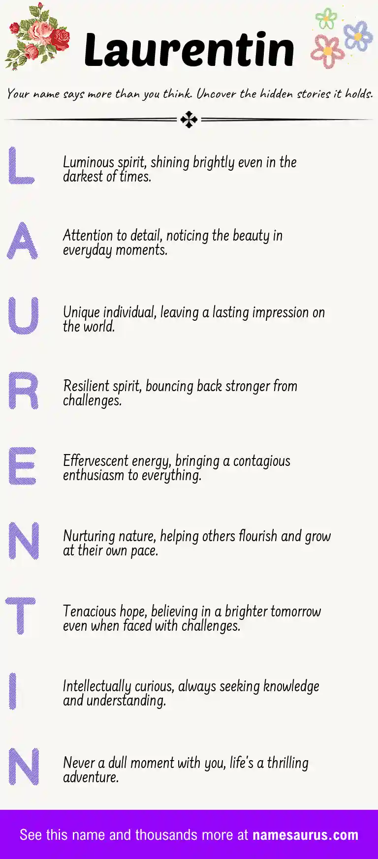 Acrostic poem about Laurentin.