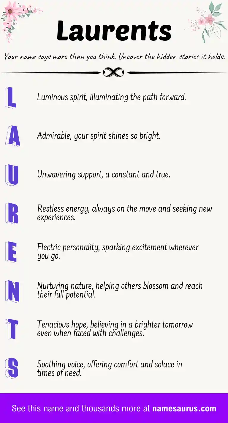 Acrostic poem about Laurents.