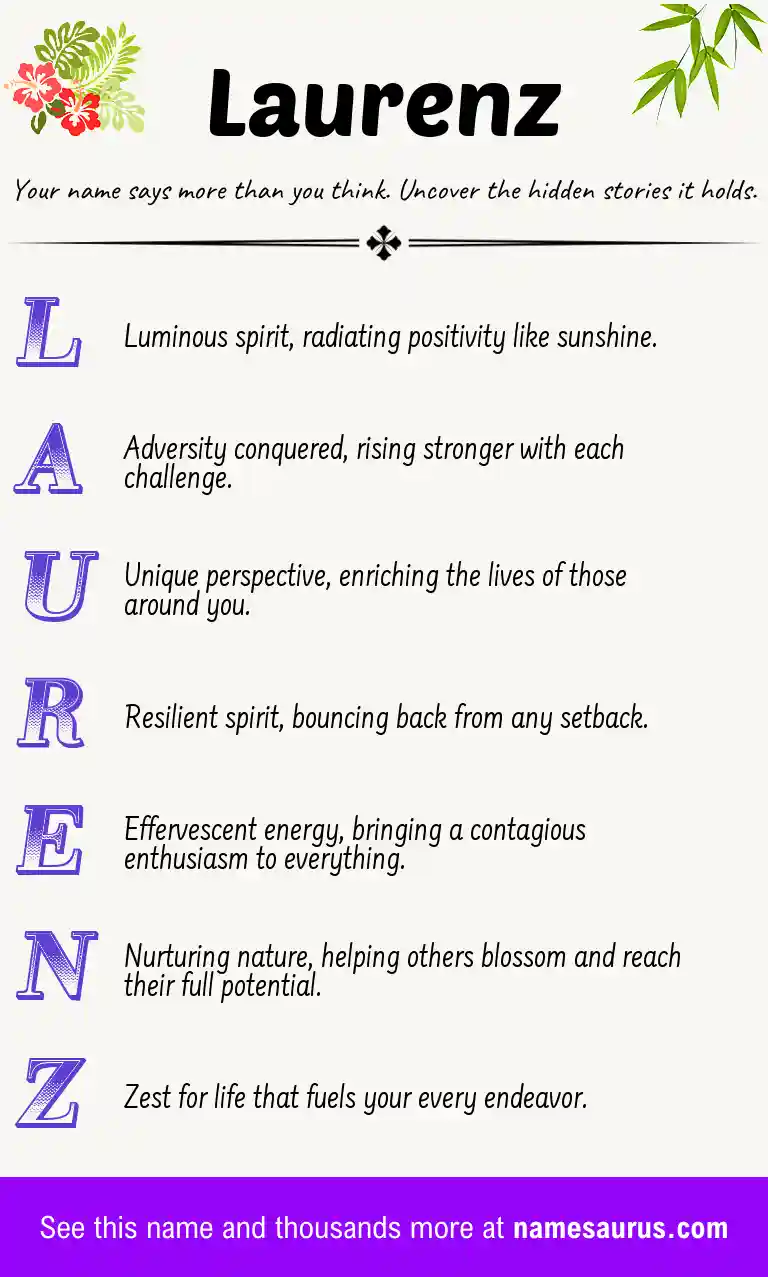 Acrostic poem about Laurenz.