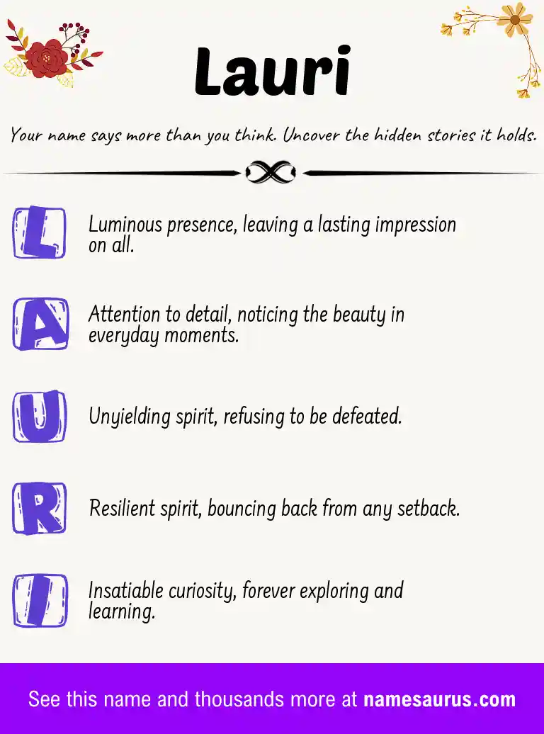 Acrostic poem about Lauri.