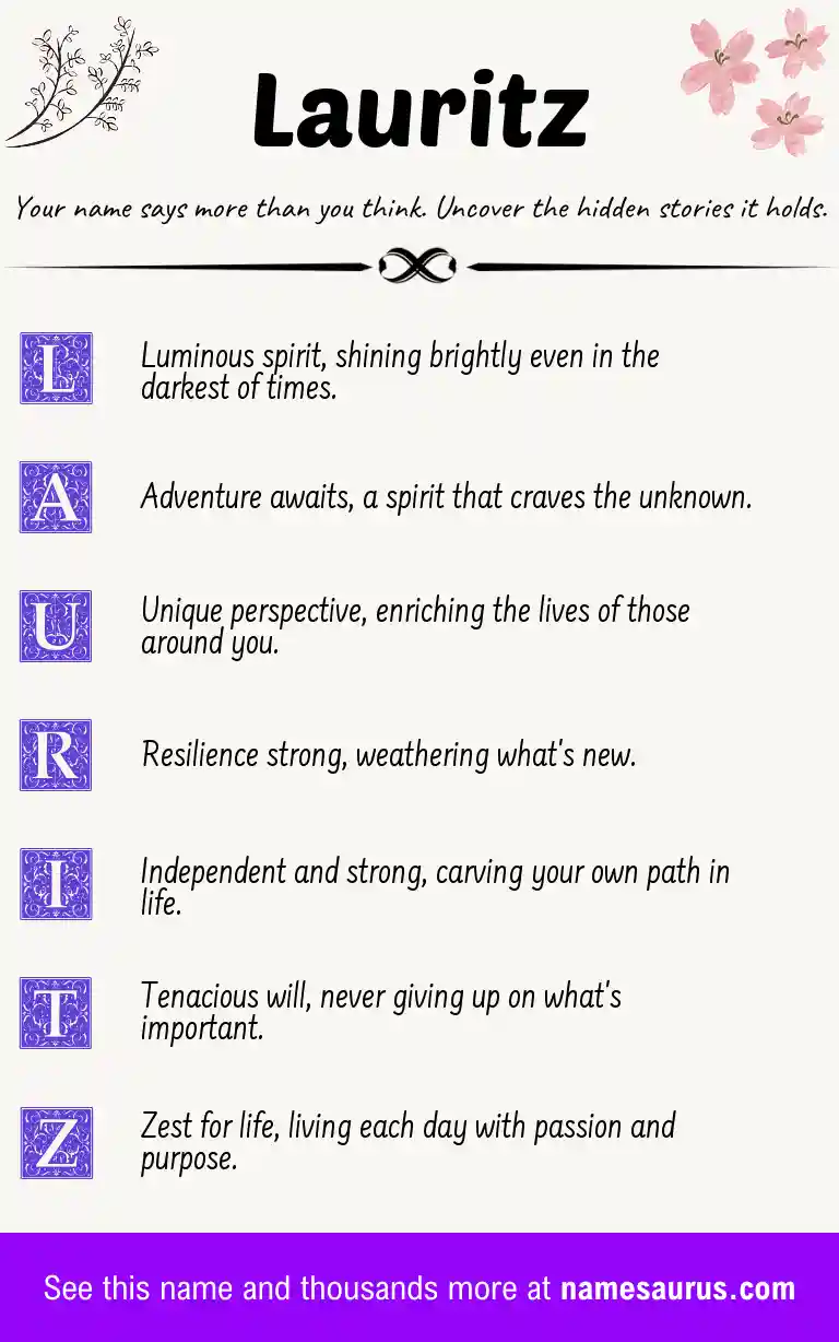 Acrostic poem about Lauritz.