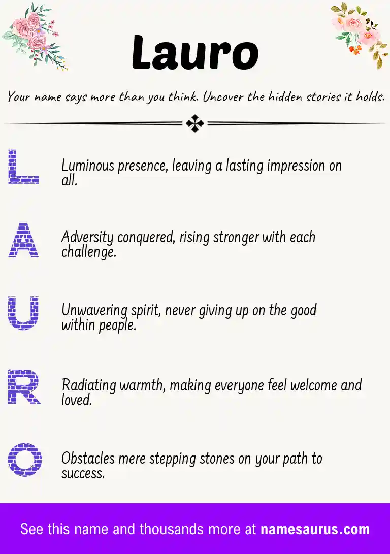Acrostic poem about Lauro.