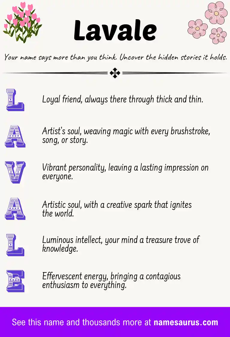 Acrostic poem about Lavale.