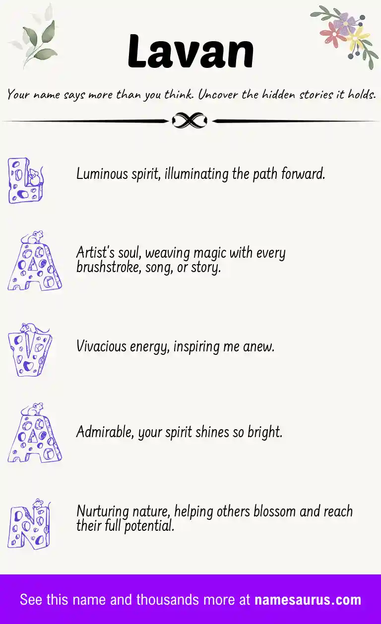Acrostic poem about Lavan.