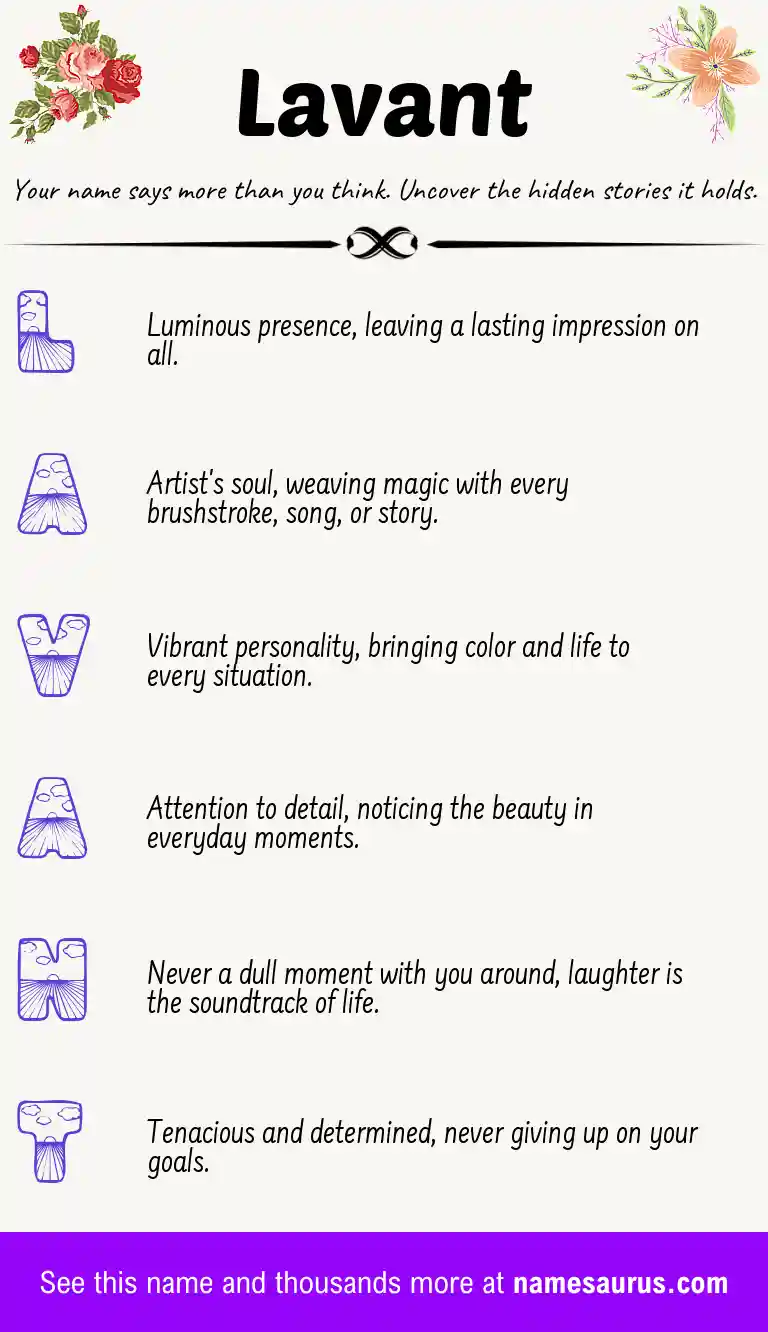 Acrostic poem about Lavant.