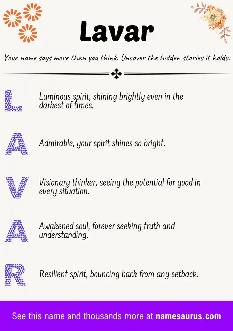 Acrostic poem about Lavar.