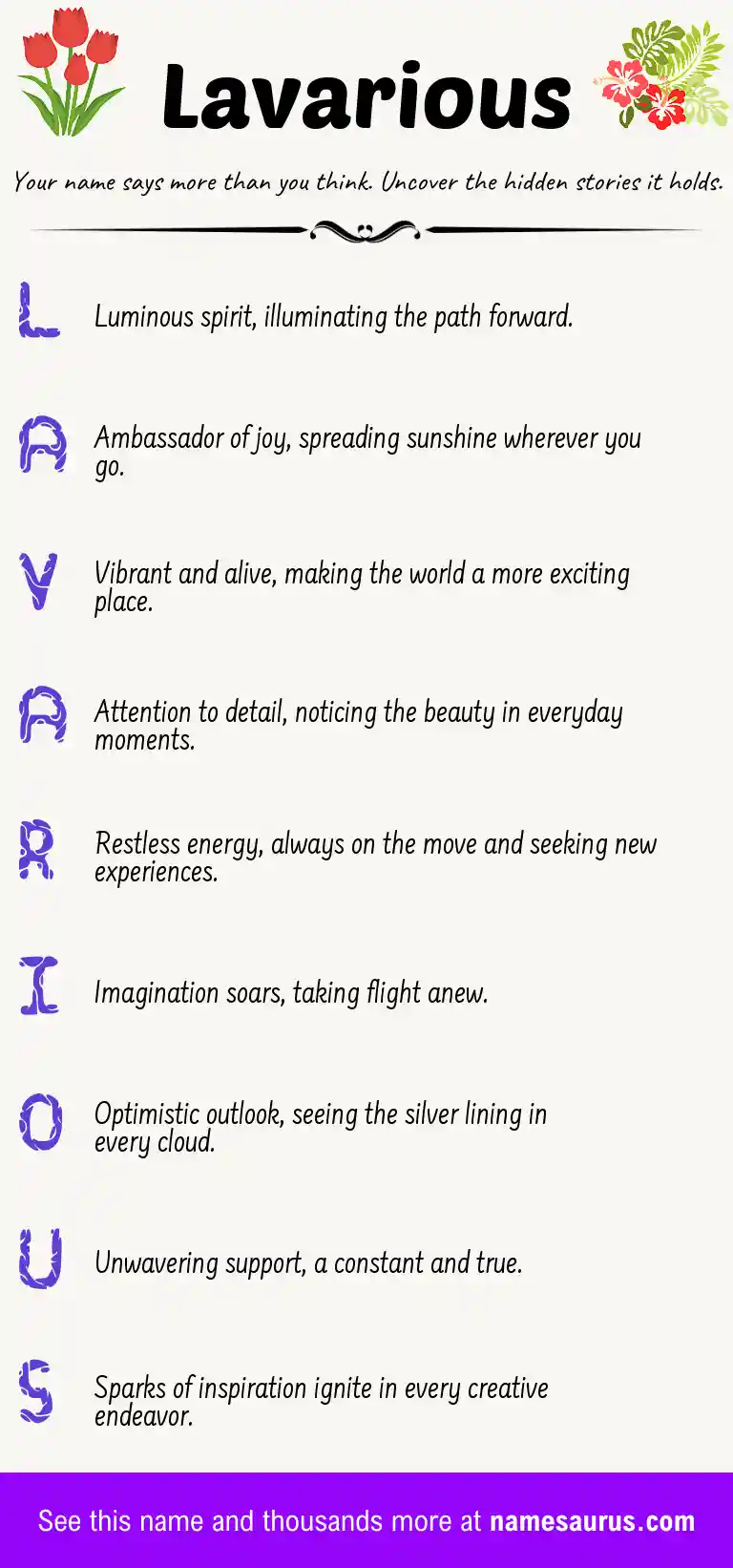 Acrostic poem about Lavarious.