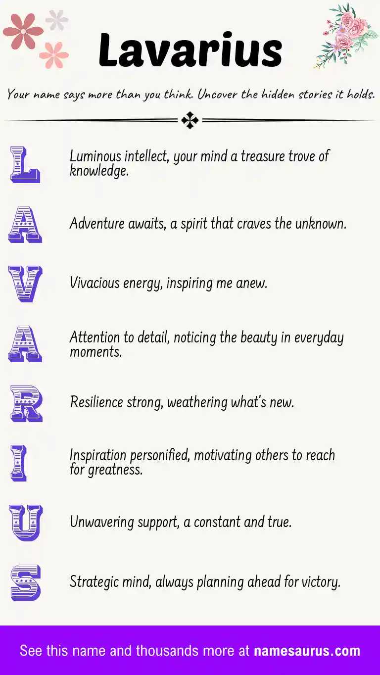 Acrostic poem about Lavarius.