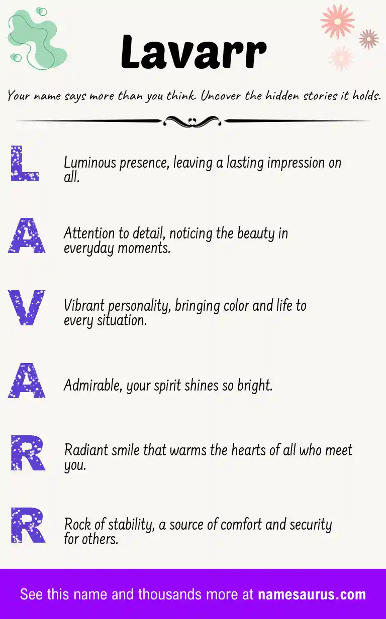 Acrostic poem about Lavarr.