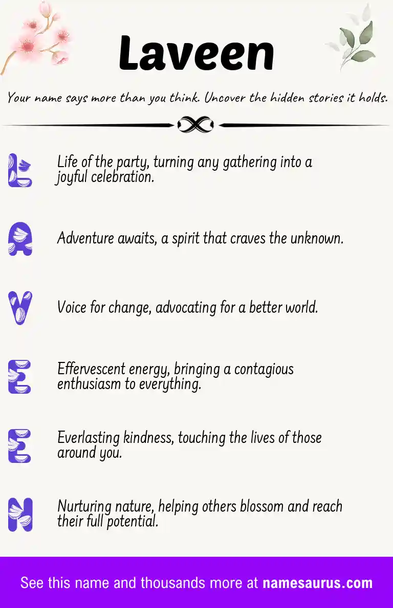 Acrostic poem about Laveen.