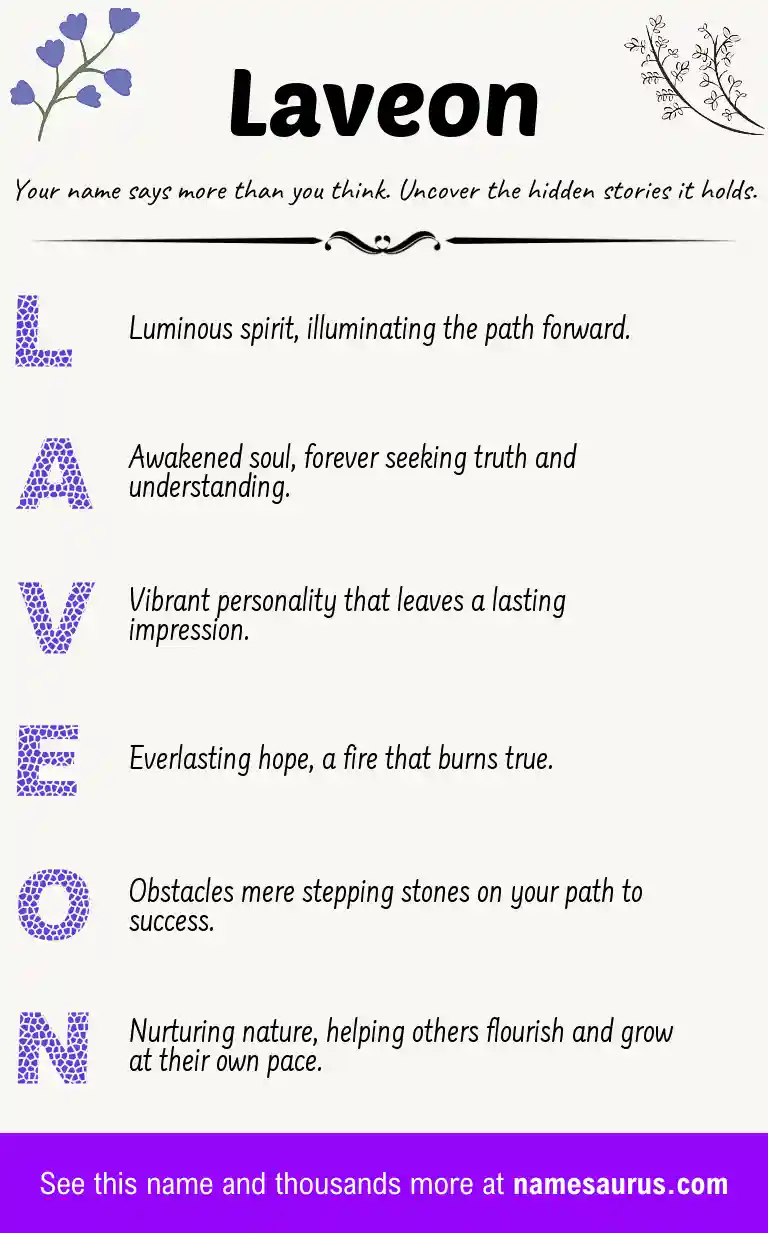 Acrostic poem about Laveon.