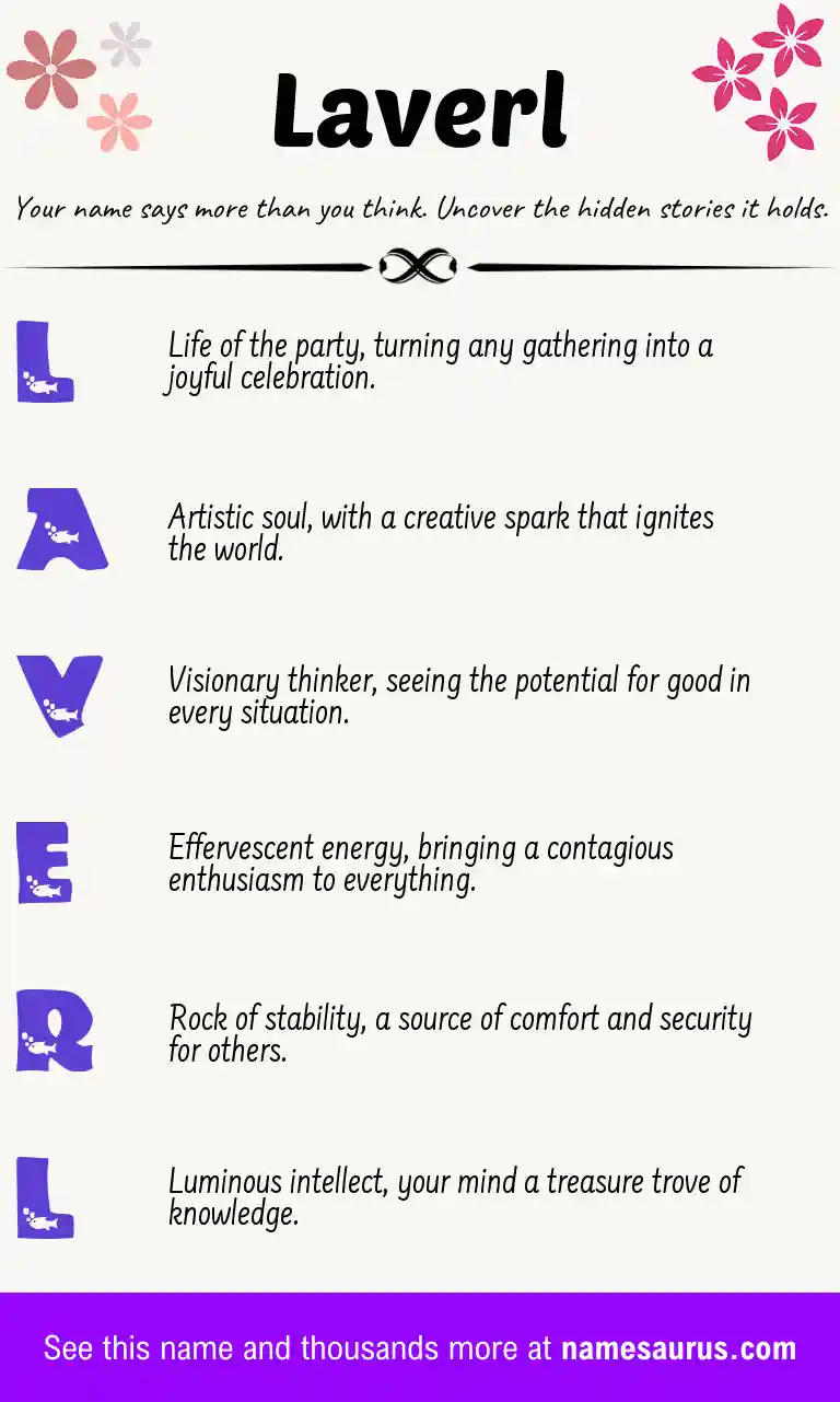 Acrostic poem about Laverl.