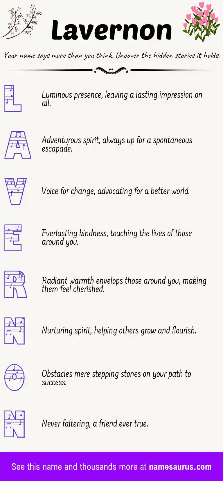 Acrostic poem about Lavernon.
