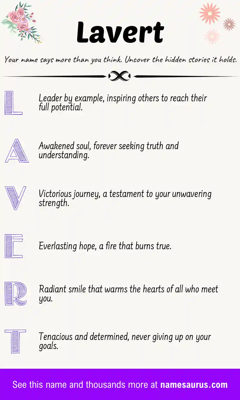 Acrostic poem about Lavert.