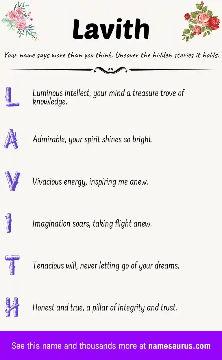 Acrostic poem about Lavith.
