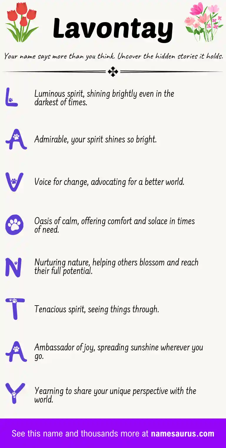 Acrostic poem about Lavontay.