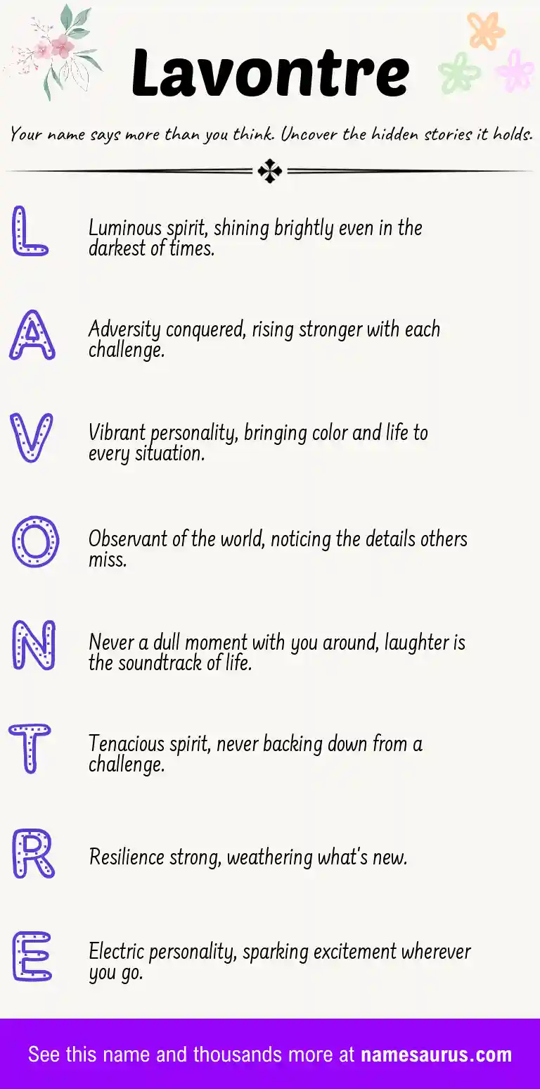 Acrostic poem about Lavontre.