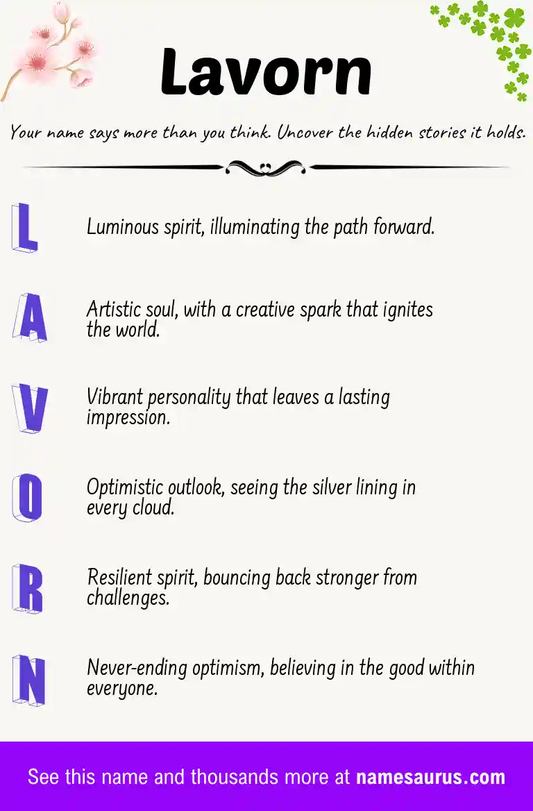 Acrostic poem about Lavorn.