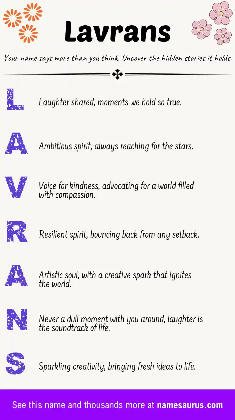 Acrostic poem about Lavrans.