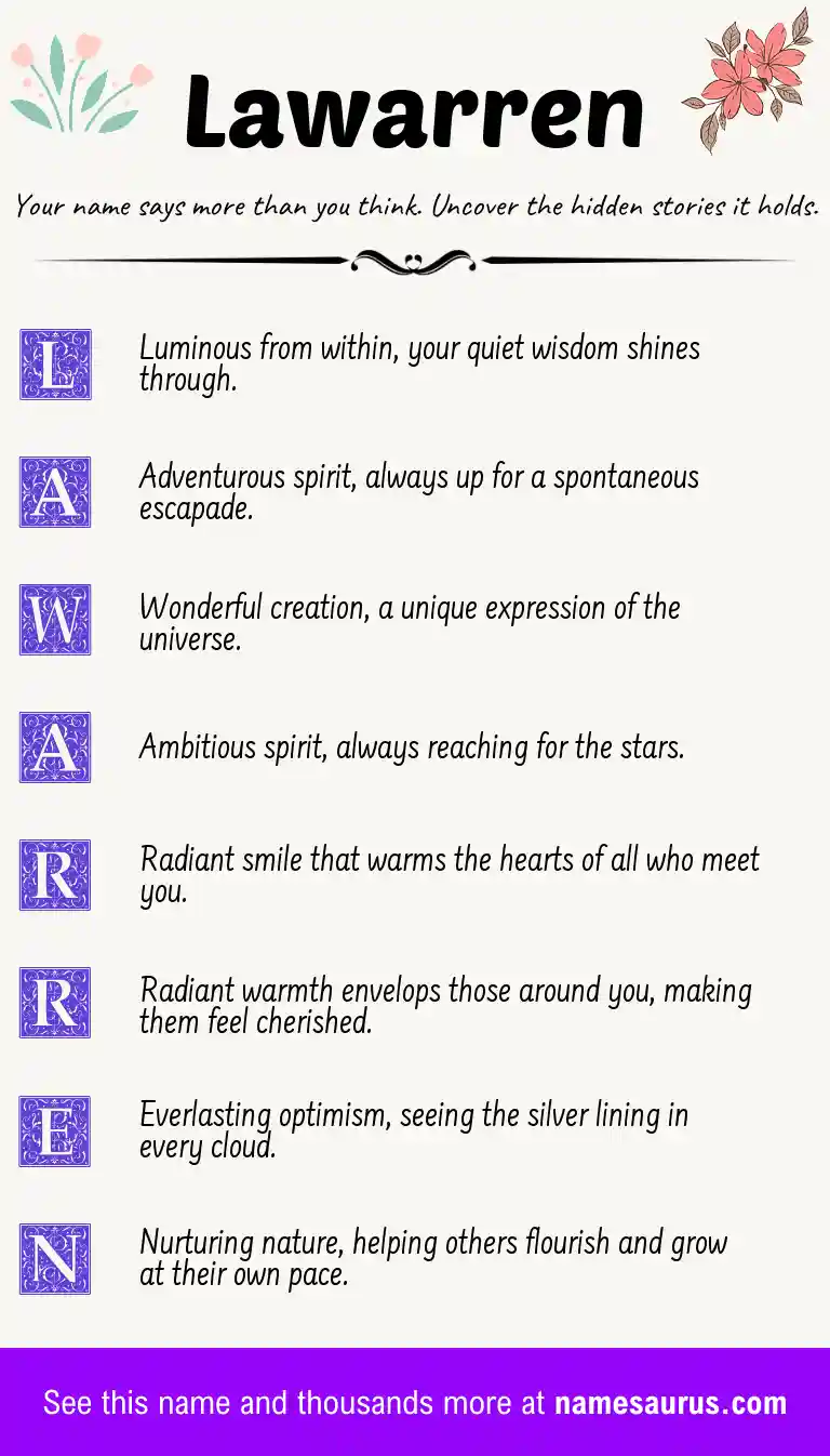 Acrostic poem about Lawarren.