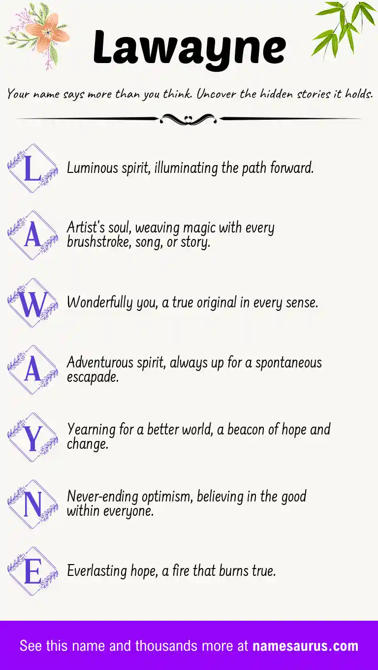Acrostic poem about Lawayne.