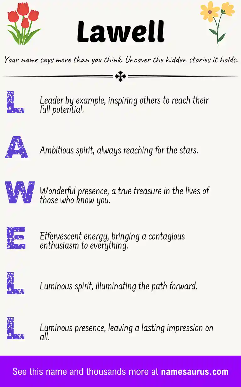 Acrostic poem about Lawell.