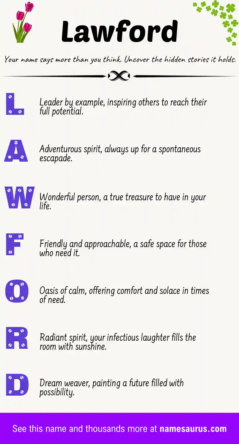 Acrostic poem about Lawford.