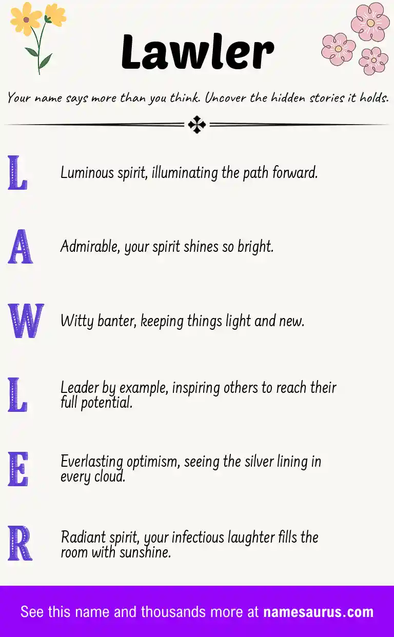 Acrostic poem about Lawler.