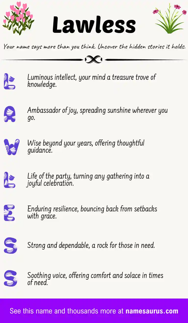 Acrostic poem about Lawless.