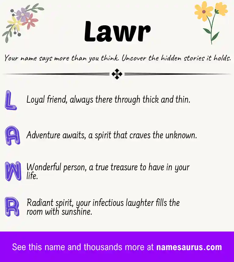 Acrostic poem about Lawr.