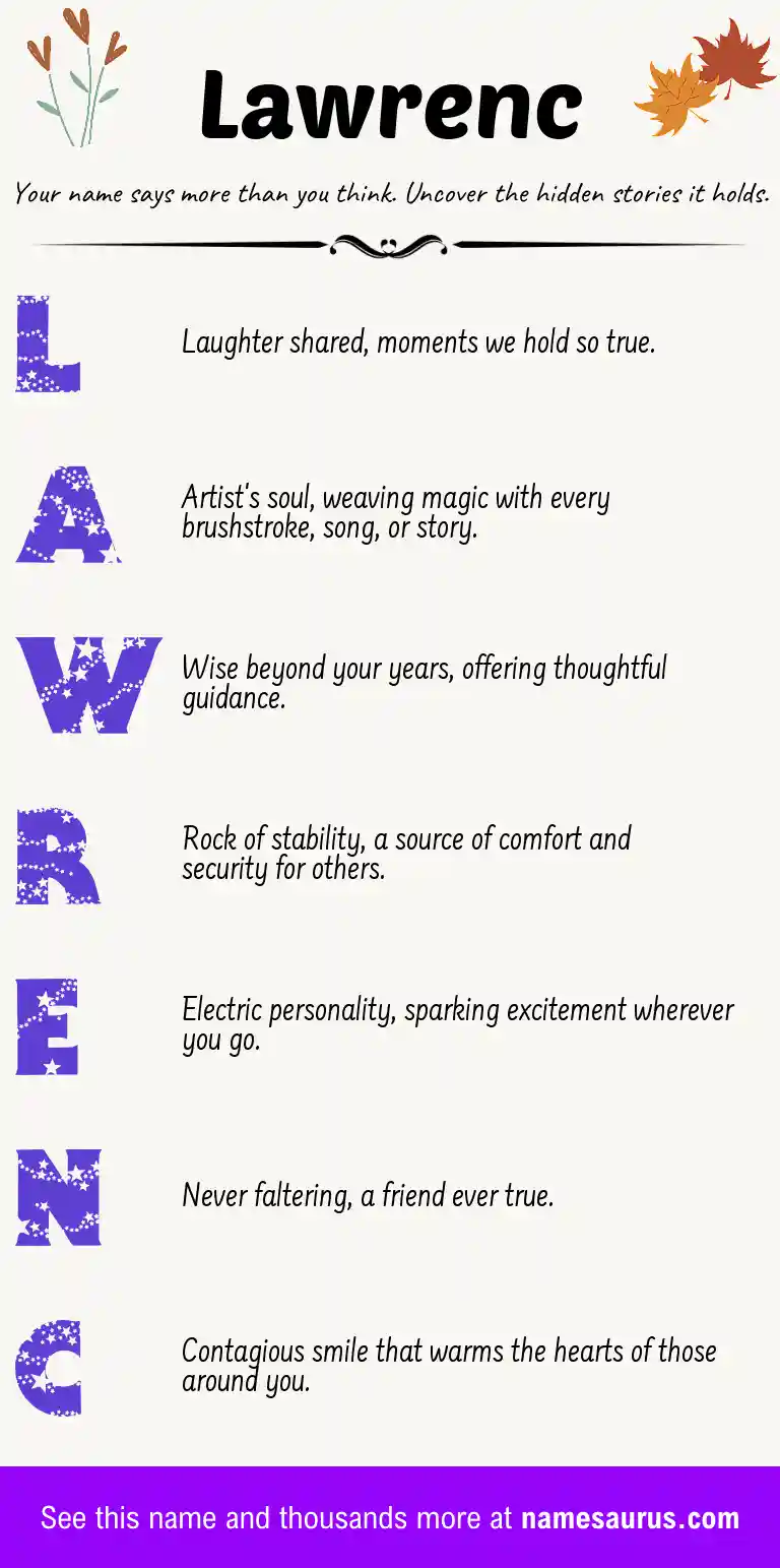 Acrostic poem about Lawrenc.