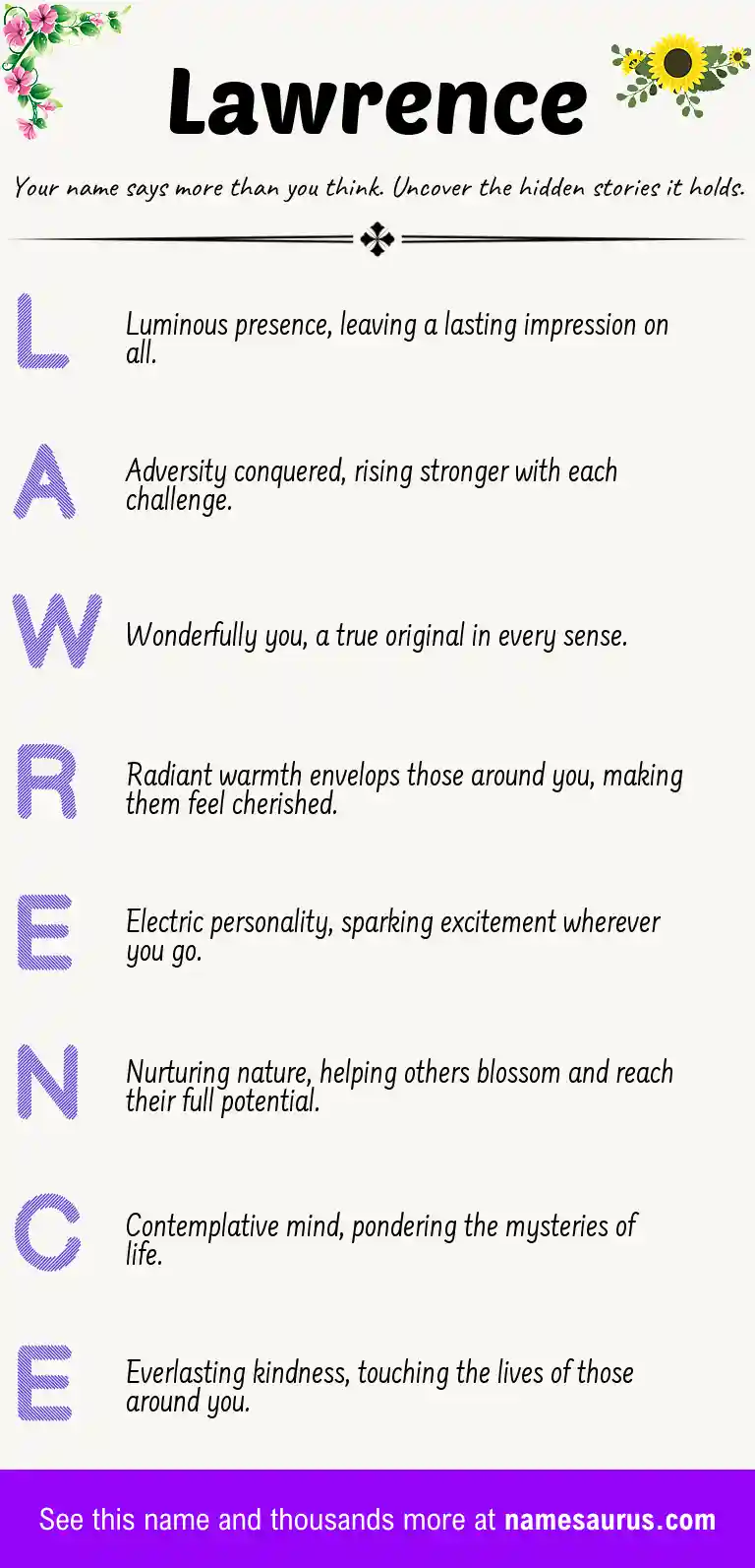 Acrostic poem about Lawrence.