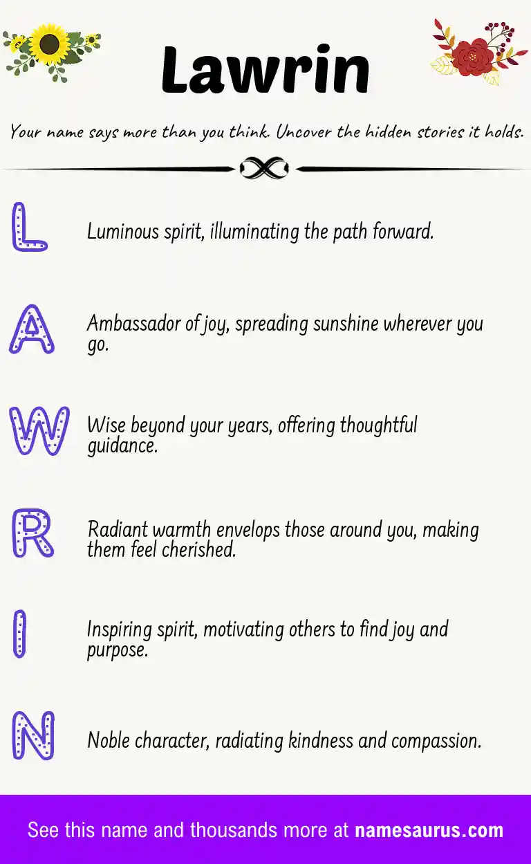 Acrostic poem about Lawrin.