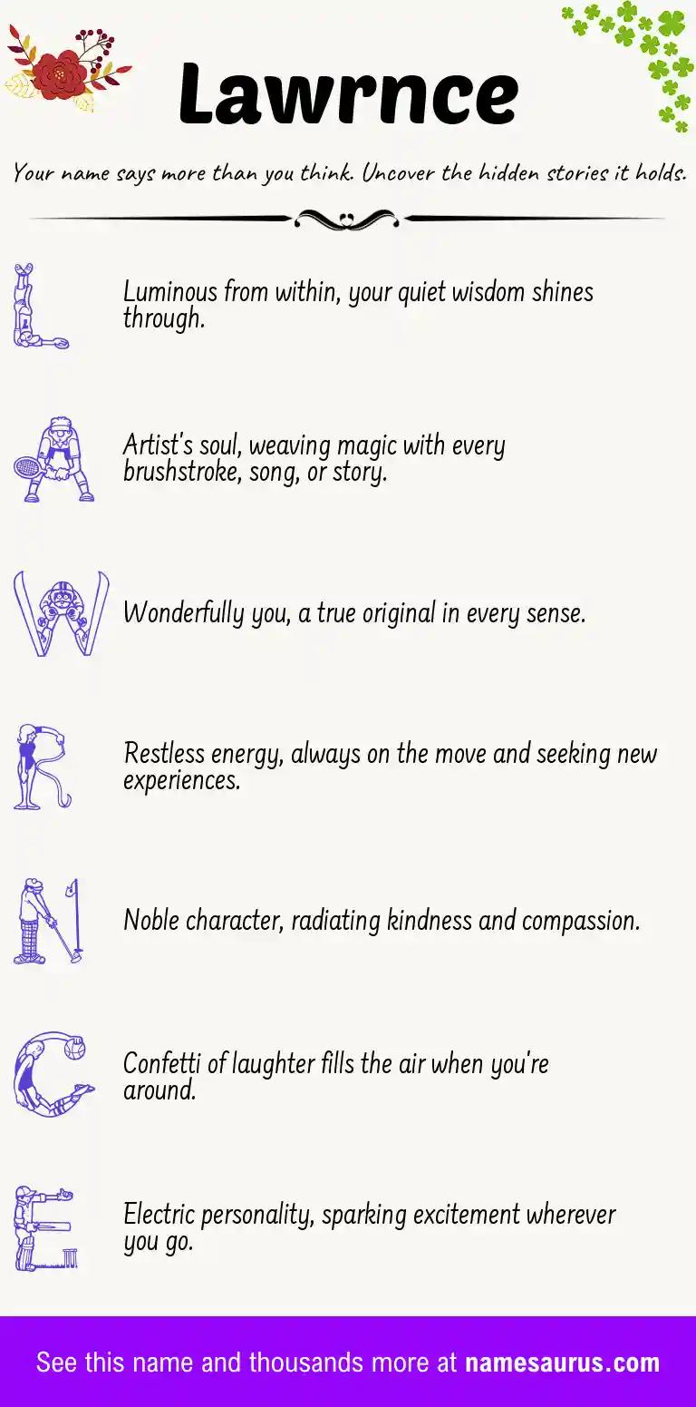 Acrostic poem about Lawrnce.
