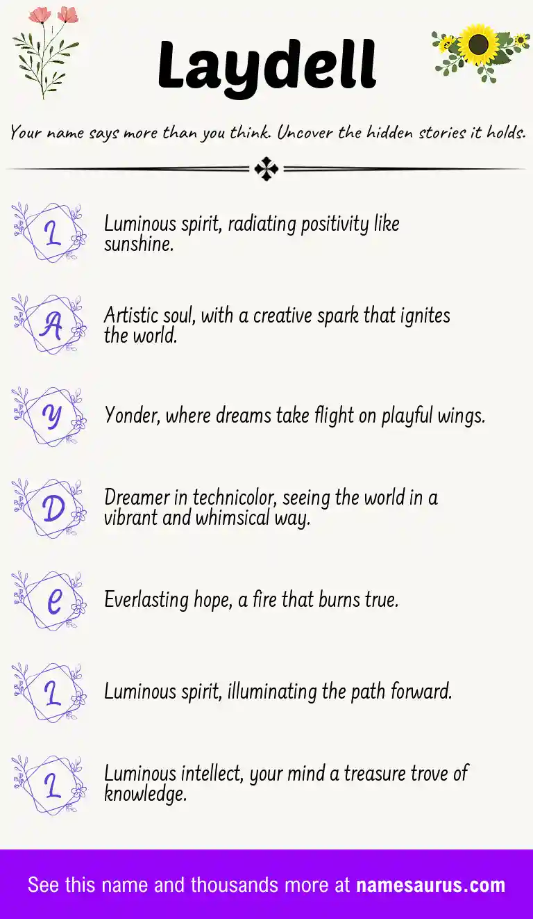 Acrostic poem about Laydell.