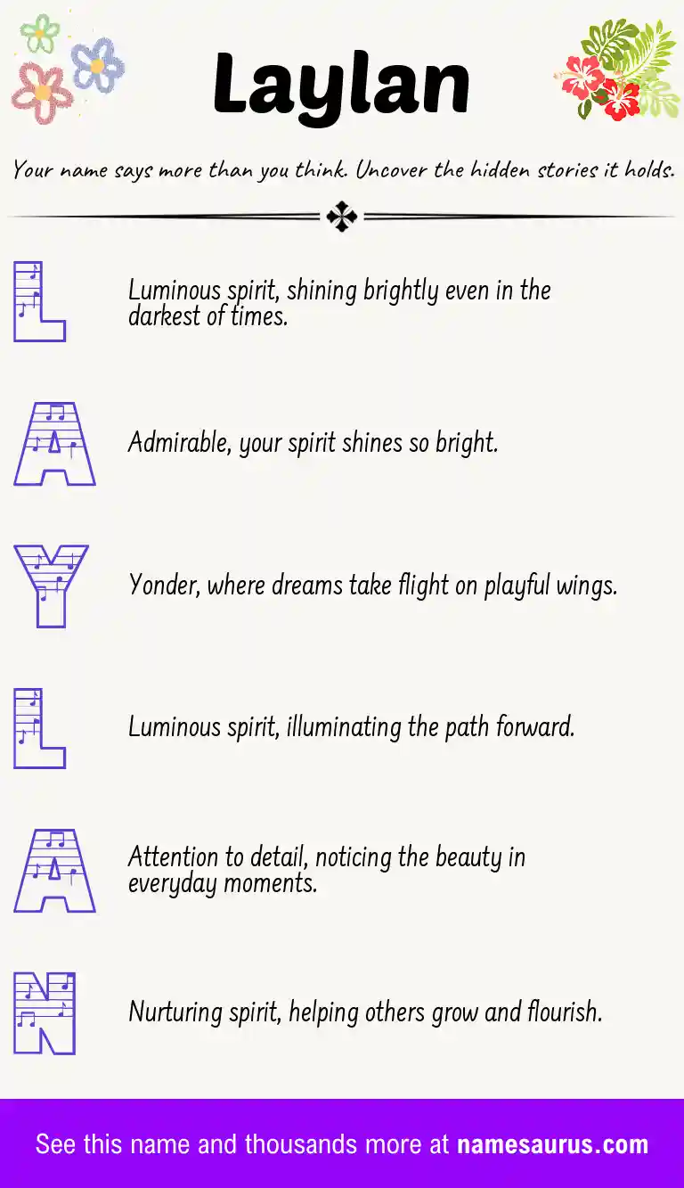 Acrostic poem about Laylan.