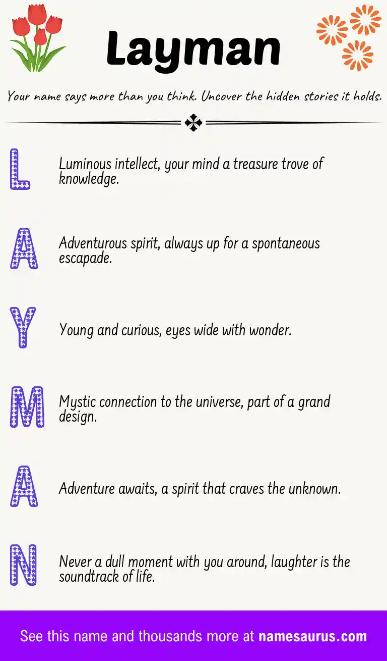 Acrostic poem about Layman.