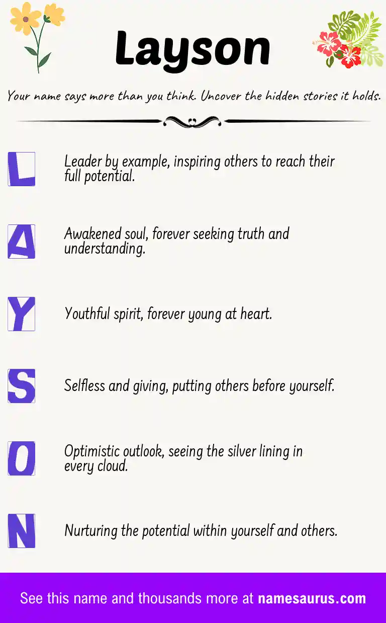 Acrostic poem about Layson.