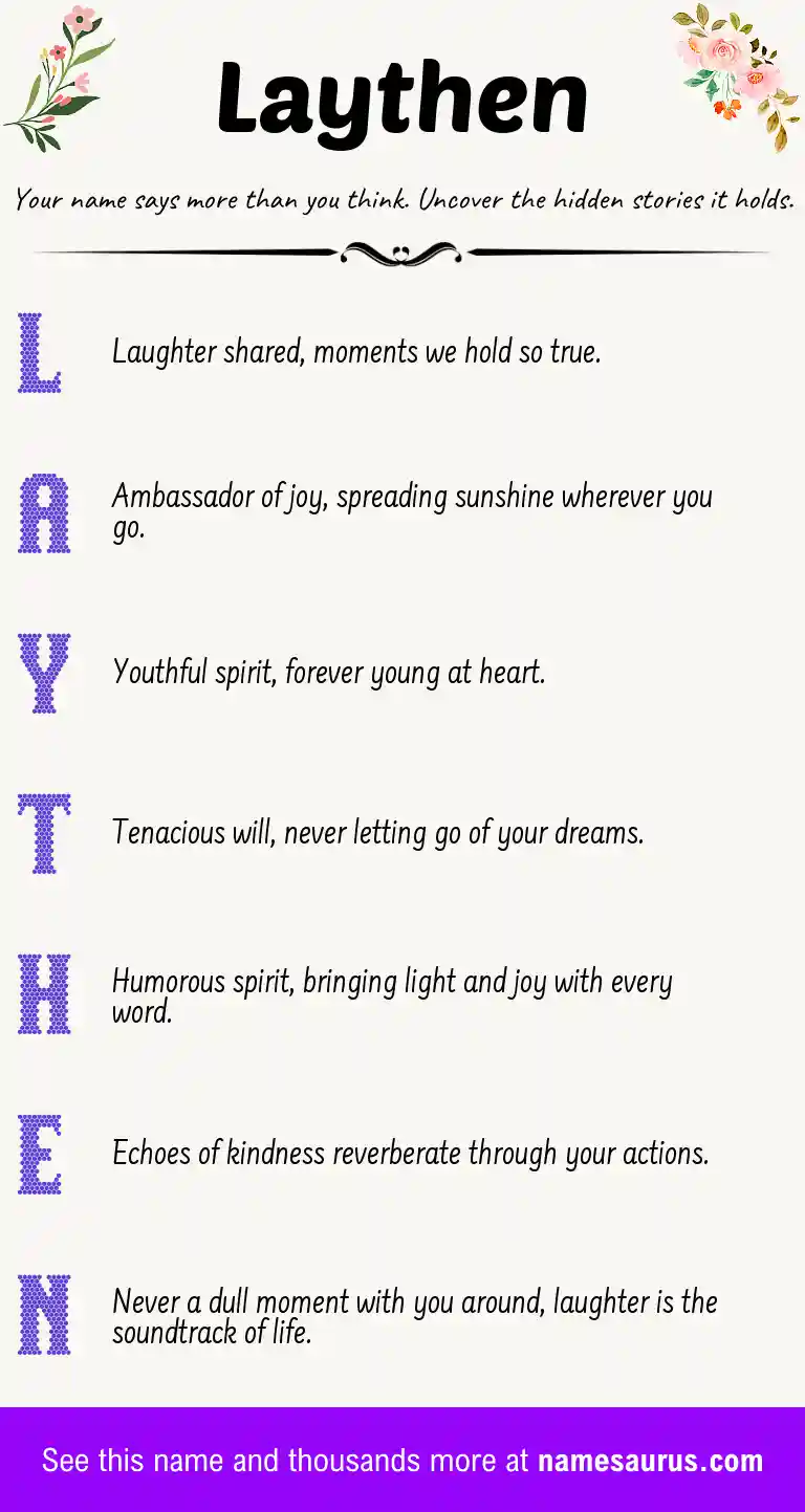 Acrostic poem about Laythen.