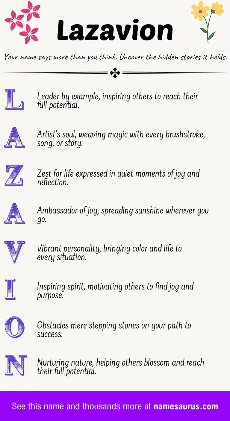 Acrostic poem about Lazavion.