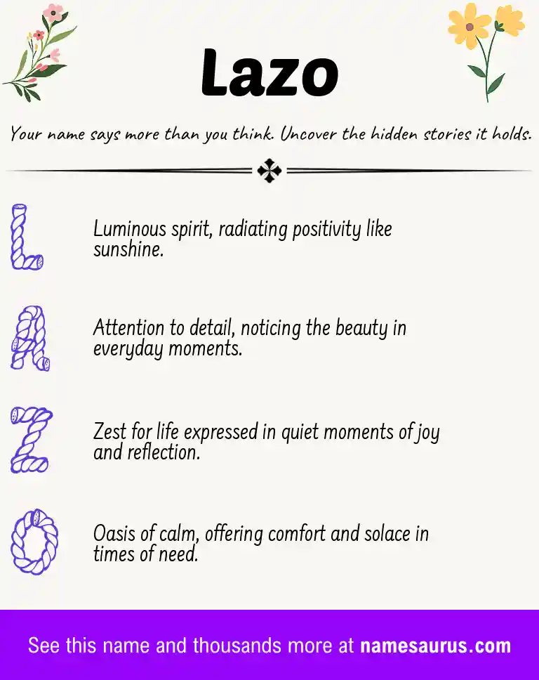 Acrostic poem about Lazo.