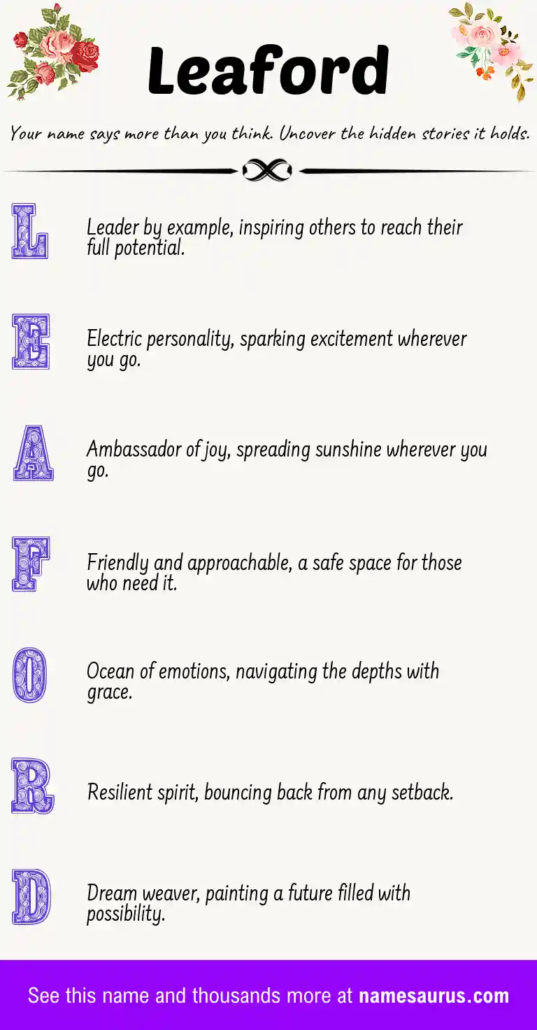 Acrostic poem about Leaford.